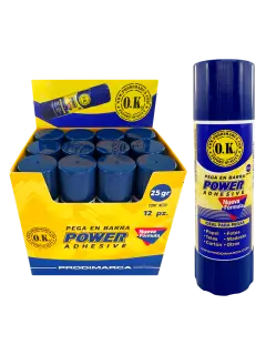 PEGAMENTO EN BARRA `OK` STICK DY.12pz.x25gr.C/U.