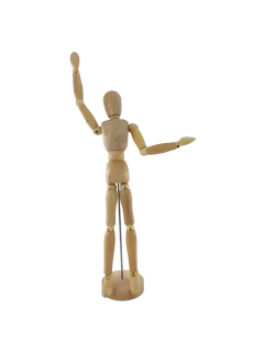 MANIQUI ARTICULADO `SA` MASCULINO MADERA CJ.1PZ.H:30CM.(12") NATURAL