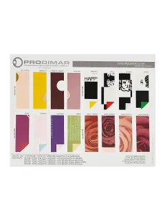 MUESTRARIO PRODIMARCA PAPEL FILM "COREANO" OUYA BITONO-OPACO-ROSALES