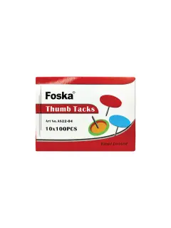 CHINCHES P/CARTELERA `FK` PQ.C/10cj.x100pz.C/U.FORRADAS EN VINILO COL.SURT.