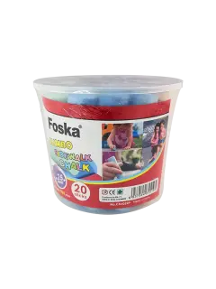 TIZA SECA P/PIZARRA/PAREDES T/JUMBO PT.20PZ.REDONDAS DIAM.25X110MM.ANTIALERGICA COL.SURT.