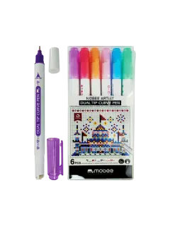 MARCADOR INFANTIL MB PTA.EX.FINA + SELLOS C/FIGUR.VARIADOS BASE AGUA ET.6pz.COL.SURT.