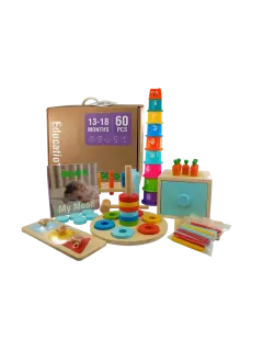 JUEGO DIDACTICO 'KC' CONJUNTO EDUCACIONAL P/1 AÑO O +.JG.1kt.60pz.MADERA/MDF/PLASTICO