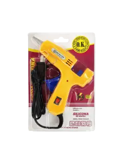 PISTOLA TERMICA `OK` BL.1PZ.P/BARRA SILICONA 7MM.AMARILLA 20WATS