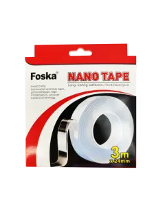 CINTA DOBLE CARA (GEL) "FK" RO.24MM.X3,0M.(1"X3,3YD.) PQ.1PZ.NANO-GEL MAGIC-CRISTAL