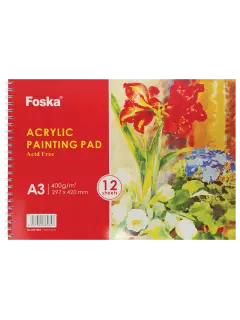 BLOCK ARTISTA PINT.ACRILICA `FK` 400gr.12hj.30x42cm.PQ.1pz.ACRYLIC/TEXTURA MEDIA/ESPIRAL