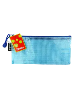 CARTUCHERA T/SOBRE MALLA `FK` PQ.12pz.1/2 CA.23x12cm.C/CIERRE/COL.SURT.TONALIZADO