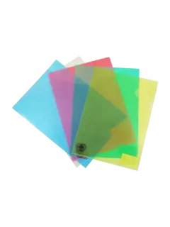 CARPETA PRESENTACION PLASTICA (PE) `OK` CARTA PQ.10pz.C/BOLSILLO C/PESTANA COL.SURT.