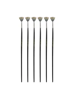 PINCEL SINTETIC `CS` ABANICO PLANO GRIS # 6 PQ.6pz.MANGO LARGO NEGRO