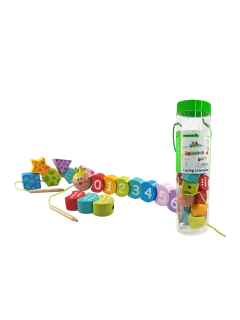 JUEGO DIDACTICO 'KC' GUSANITOS ENLAZABLES C/CORDON P/18 MESES O +.JG.1kt.20pz.MDF