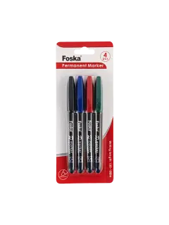 MARCADOR PERMANENTE INDELEBLE DELGADO PUNTA FINA T/CONO 3,0MM. BL. 4PZ.COL.SURT.C/CLIP