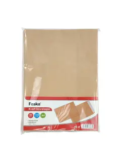 SOBRE MANILA "FK" SOLAPA AUTOADHESIVA PQ.50PZ.23X32CM.CARTA/A4