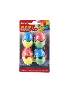 TIZA SECA P/PIZARRA/PAREDES T/JUMBO BL.4PZ.HUEVOS DOBLE TONO ALTO 45MM.ANTIALERGICA COL.SURT.