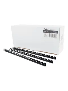 ANILLOS P/ENCUADENACION (PS) FK DIAM.12mm.CAPACIDAD 65hj.LARGO 30cm.PQ.100pz.NEGRO