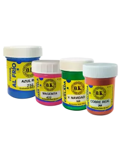 PINTURA AL FRIO OK BASIC-COLOR BASE AGUA PQ.12tr.x60cc.C/U.xGAMA 24 COL.