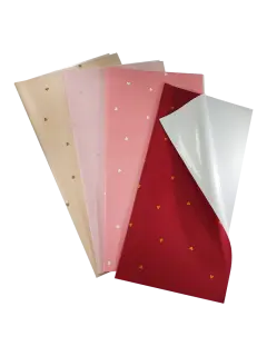 PAPEL FILM COREANO (PPO) OK OUYA BITONO OPACO CORAZON PQ.20PZ.58X58CM