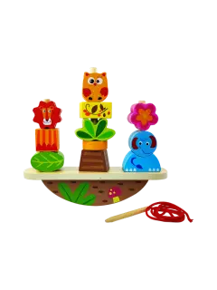 JUEGO DIDACTICO 'KC' ANIMALES APILABLES EN BALANCE P/2 AÑOS O +.JG.1kt.13pz.MDF/ENEBRO