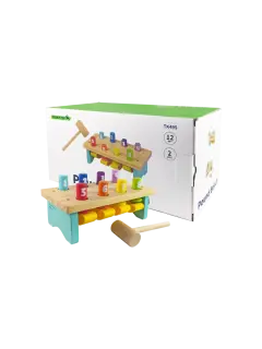 JUEGO DIDACTICO 'KC' TABLA C/GOLPE DE MARTILLO P/1 AÑO O +.JG.1kt.2pz.PINO/ENEBRO/PLASTICO