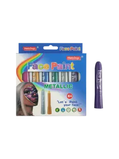 PINTURA FACIAL-CORPORAL FK DELINEADOR CJ.6 COL.9,0X1,0CM.METALIZADOS C/PORTACREYON