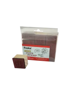 SELLO TEMATICO DECORATIVO "FK" CUADRAD.MADERA 10X10X2CM.CJ.1JG,.FIG.NFANT.CONGRATULACIONES