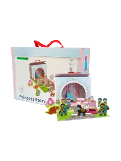 JUEGO DIDACTICO SET 'KC' CAJA C/SET DE PRICESAS P/3 AÑOS O +.JG.1kt.16pz.MDF/CARTULINA