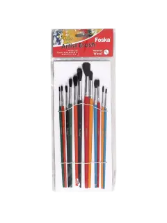 SET PINCELES ESCOLARES CAMEL FK REDONDO MANGO CORTO BL.12PZ.SURT.#1/12