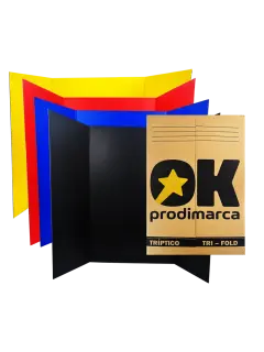 EXPOSITOR/DISPLAY TRI-FOLD `OK` CARTON CORRUGADO CJ.24PZ.102X71CM.(28X40")