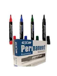 MARCADOR PERMANENTE `GX` GRUESO PUNTA BALA CJ.12pz.xGAMA 4 COL.