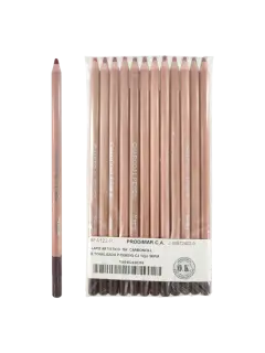 LAPIZ ARTISTICO `SA` CARBONCILLO TONALIZADO P/DISEÑO CJ.12pz.SEPIA