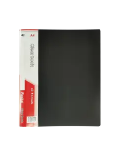 CARPETA CATALOGO PLASTICO (PE) `FK` CA/OF/A4 31X22CM.CAPACIDAD 40 FUNDAS/TAPA DURA