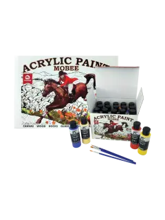 PINTURAS SET ESTUDIO ACRYLICA DECORATIVA MB CJ.20pz.x60cc.C/U.FLIP-TOP/COL.SURT.+3 PINCELES