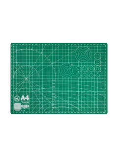 BASE DE CORTE/CUTTING MAT (PVC) OK 300x225x3,0mm.PQ.1pz.DOBLE CARA/RETICULADA VERDE