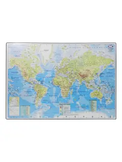 CARPETA-PAD P/ESCRITORIO `MC` PQ.1pz.51x35cm.MAPAMUNDI FISICO/POLITICO