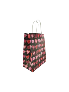 BOLSA KRAFT PARA REGALOS "FK" FANTASIA 120GR./M2.PQ.20PZ.21X11X27CM.LOVE/CORAZONES