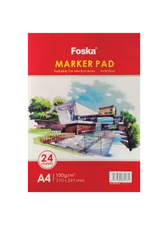 BLOCK ARTISTA MARCADORES `FK` 100GR.24HJ.21X30CM.PQ.1PZ.MARKERS LIBRE DE ACIDO