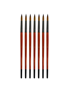 PINCEL SINTETIC `CS` REDONDO PREMIUM ORO # 6 PQ.6pz.MANGO CORTO ROJO
