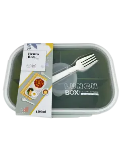 LONCHERA ESCOLAR (PCTG) ANTIBACTERIAS 22X15X8CM.PQ.1PZ.PLASTICO C/3 DIVISIONES C/CUBIERTOS