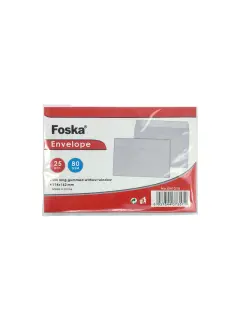 SOBRE CORRESPONDENCIA "FK" SOLAPA AUTOADHESIVA 80GR.PQ.25PZ.11X16CM.BLANCO