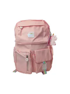 MORRAL ESCOLAR 'FK' ERGONOMICO/IMPERMEABLE/REFLECTIVO EP.1pz.44x31x13cm.PASTEL-ROSADO