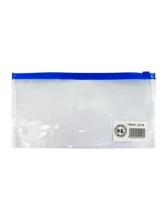 SOBRE PLASTICO (PPO) `OK` 1/2 CARTA PQ.10pz.C/CIERRE 23x12cm.COL.SURT.