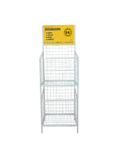 EXHIBIDOR OK VACIO 54X33X160CM.C/2 CANASTOS PAPEL CREPE COLOR/FANTAS./METALIZ.