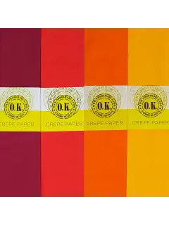 PAPEL CREPE COLOR `OK` 20% ELONGACION 0,52X2M.PLEGADO PQ.10PZ