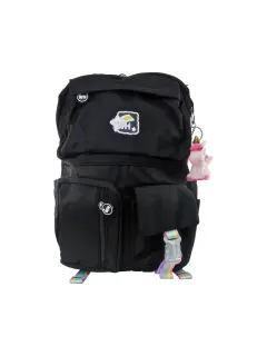 MORRAL ESCOLAR 'FK' ERGONOMICO/IMPERMEABLE/REFLECTIVO EP.1pz.44x31x13cm.PASTEL-NEGRO