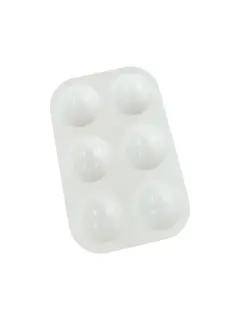 PALETA ARTISTICA HUEVERA `SA` PLASTICA FORMATO RECTANG. CJ.1pz.6 CAVIDADES 12x9cm.