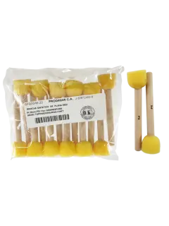 BROCHA SINTETICA `SA` PLANA MEDIA 20mm.PQ.12pz.GOMAESPUMA AMAR./TAPONADORA/MGO.CORT