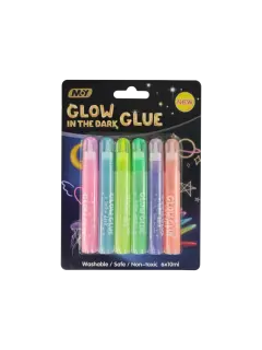 PEGAMENTO COLA DECORATIVA (PVV) "FK" PEGALOTODO BL.6PZ.X10CC.C/U.BRILLO NOCTURNO COL.SURT.