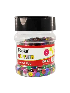 BISUTERIA LENTEJUELAS (PE) `FK` ET.1tr.x70cc.COLOR SURT.DIAM.5mm.CIRCULOS