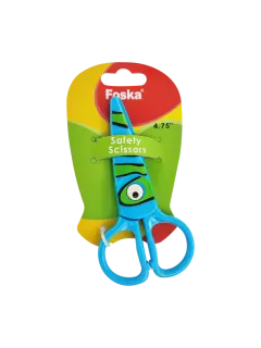 TIJERA ESCOLAR 12,0CM.(4,8") "FK" HOJA 1,5MM.BL.1PZ.ACERO INOX.