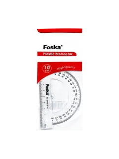 TRANSPORTADOR PLASTICO (XPS) FK 180o.10cm.C/BISEL CJ.24pz.TRANSPARENTE