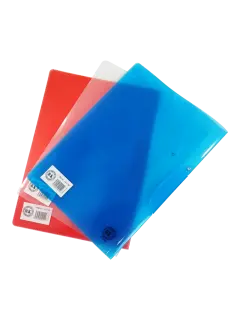 CARPETA PRESENTACION PLASTICA (PE) `OK` CARTA PQ.10pz.C/CIERRE SWING-LOOCK COL.SURT.